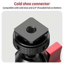 Brazo Mágico Ajustable con Cabezal de Bola Universal y Bloqueo Inverso de Disco 1/4 a Zapato Frío para Cámaras de Acción, Montaje en Cámaras DSLR, Jaulas de Cámara y Marcos Protectores - Ver 3