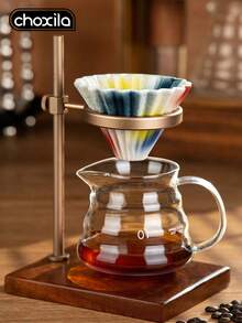 choxila 1pc Rainbow Ceramic Coffee Dripper Cup, Colorful Pour-Over Coffee Filter Cup, Cake Cup, Coffee Filter Cup, Pour-Over Coffee Filter Cup - Rainbow Origami Filter Cup - View 4