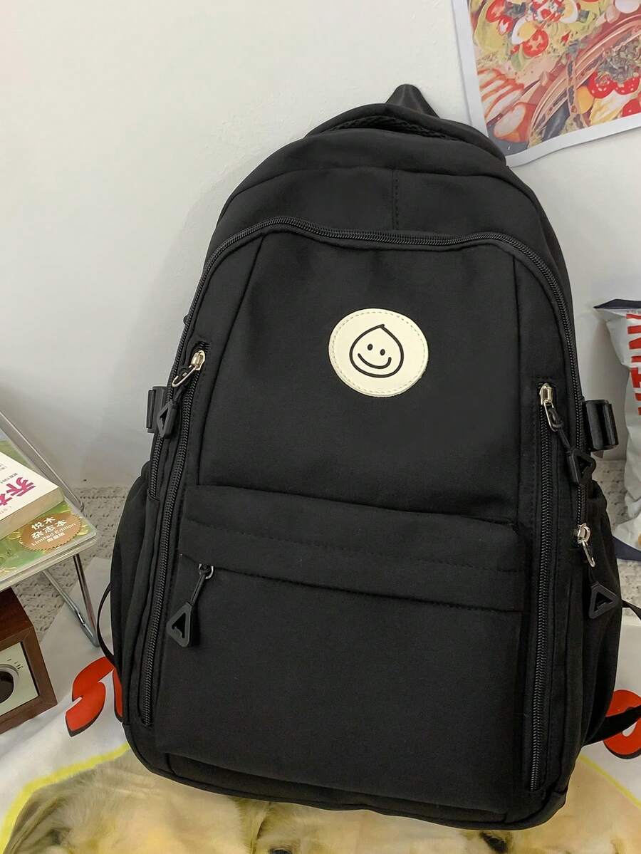 Ransel Anti-Pencurian Portabel Ringan, Desain Multi-Saku, Cocok Untuk Pelajar Dan Remaja, Dapat Digunakan Untuk Sekolah, Perjalanan, Mendaki, Panjat Tebing, Olahraga Dan Aktivitas Luar Ruangan - Hitam - View 1