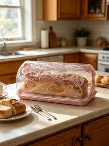 1 Piece Bread Box With Flip-Top Lid For Easy Access; Dustproof And Fresh-Keeping, Large Capacity, Suitable For Toast And All Kinds Of Baked Goods - View 5