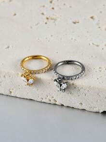 1PC G23 Titanium Carving Zirconia 16G Septum Clicker Ring Segment Hinged Dangel Various Styles Tragus Helix Daith Piercing Jewelry - As Shown - View 10