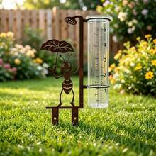 1pc Rusty Metal Ant Rain Gauge, Suitable For Garden, Yard, Flower Pot, Patio And Lawn. It Features An Elegant, Stable And Durable Design With Large Easy-To-Read Numbers. - Little Ants - View 2