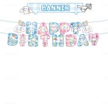 MINISO Cinnamoroll Happy Birthday Banner, Cute Character Letter Garland For Party, Bedroom Wall & Doorway Decor, Birthday Celebration - Banner - View 5