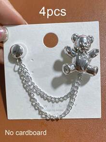2pcs/4pcs/8pcs Cute Silver Bear-Shaped Pant Leg Shortener Clips, Prevent Pants Dragging On The Floor. Featuring Hidden Button And Pant Leg Closure Design, Seamless Fit, Effectively Shorten Pant Length. Suitable For Dress Pants And Casual Pants, Waterproof, Portable And Durable. - A - View 17