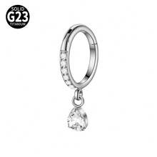 1PC G23 Titanium Carving Zirconia 16G Septum Clicker Ring Segment Hinged Dangel Various Styles Tragus Helix Daith Piercing Jewelry - As Shown - View 18