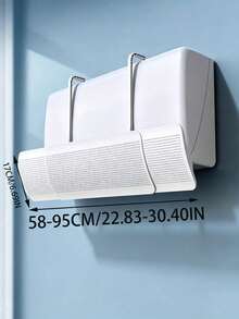 1PC Home Telescopic Air Conditioner Deflector, Universal Wall-Mounted Airflow Guide Cover, 3-In-1 Windproof Dustproof Shield For Postpartum Moms And Baby Room - White - View 7