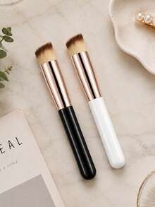 1pc Foundation Brush, Professional Makeup Brush, Fine Straight Nylon Bristles, Used For Creating Perfect Base Makeup, Suitable For Liquid And Cream Cosmetics, Essential Foundation Makeup Brush For Women, Portable Foundation Brush, Optimized For Beginners, Women's Makeup Gift - Multicolor - View 5