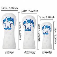 1pc Snow Ape Pattern Golf Club Head Cover, Protective Accessory, Suitable For Men And Women Golf Enthusiasts,#Color:Hybrid - Multicolor - View 9
