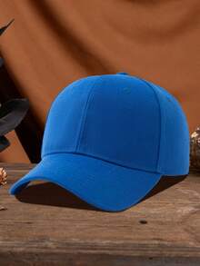 1pc Men's Black Multi-Color Solid Plain Outdoor Casual Fashion Adjustable Size Sun Protection Baseball Cap With Hook And Loop, Suitable For Sports, Daily Wear, Fishing, Team, Camping, Versatile - Multicolor - View 7