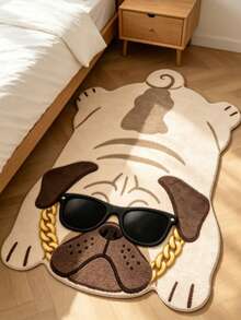 1pc Fashion Glasses Pug Shaped Doormat, Small Rug, Welcome Mat, Carpet, Floor Mat, Outdoor Doormat, Kitchen Rug, Home Decor, Front Door Mat, Bedroom Rug, Outdoor Mat, Home Decor, Area Rug, Garden Rug, Washable Carpet - Multicolor 9 - View 2