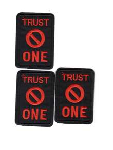 Trust One Pattern Iron-On Embroidery Patch - Fun Design - Easy To Sew Or Iron, Durable Fabric Badge, Suitable For Personalized Jackets, Bags, DIY Crafts And More - Ironing Style - View 12