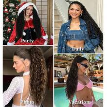 75cm Long Wavy Claw Clip Ponytail Hair Extension, Fluffy Corn Wave Synthetic Curly Ponytail Hair Piece For Women Daily Styling - Multicolor - View 6