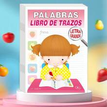 1pc Spanish Alphabet & Vocabulary, Math Learning And Writing Practice Material. Designed To Teach Correct Writing Methods, It Is An Ideal Home Education Resource And A Great Gift. - A - View 11