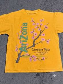 100% Cotton Women's T-Shirt - Men'S Tee Featuring Arizona Green Tea Design - 2026 Everyday Apparel - Summer Tops - New Summer Outfits For Women - 黃色 - 查看 1