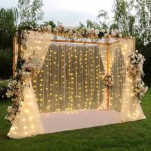 1pc 6m/3 Meters Wedding Romantic Atmosphere Decoration LED String Lights Battery Powered Indoor Party Backdrop LED String Lights - Battery Box Curtain Light - View 4