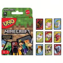 Mattel 收藏版 UNO 卡牌遊戲,經典配對卡牌遊戲附獨家 Creeper 功能卡,便攜式多人旅行玩具,適合家庭遊戲之夜與派對,生日聖誕節假期禮物,適合沙盒遊戲愛好者、兒童與青少年收藏家 - Card - 查看 5