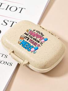 Portable Pill Box With Cute Pill Pattern Print, Moisture-Proof Medicine Organizer, Compartmentalized Travel Pill Storage Box, Daily Small Pill Box Suitable For Pockets Or Handbags, Reusable Unisex Medicine Storage Box, Pill Planner, Daily Carry Small Pill Box For Storing Vitamins, Medications And Nutritional Supplements, Travel Essential Accessory - Multicolor - View 11