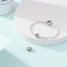 1 peça pulseira de contas estilo Dopamina Sweet Cool em prata esterlina S925 de baixa alergia, com caveira rosa, ananás, urso e trevo de quatro folhas verde, adequada para pulseira original, para fazer joias DIY femininas, presente de aniversário - Multicolorido - Ver 3