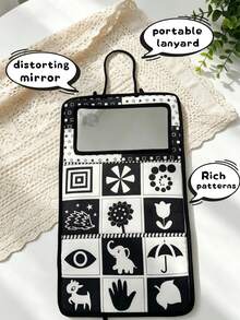 1pc Unisex Floor Mirror, High Contrast Car Hanging Folding Mirror, Baby Development Cognitive Learning Cloth Book Practice, Newborn Tummy Time Crawling Toy, Baby Gift - 彩色 - 查看 3
