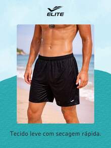 Kit Of 2 Men's Basic Bermuda Shorts For Soccer/Gym In Polyester - Elite Original - Black and Green - View 8