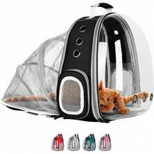 Mochila Transportadora de Mascotas, Perros y Gatos, Back Pack Portátil para Mascota Pequeña (Máximo 10Kg) Medidas: Ancho 26cm Largo 33cm Altura 42cm (Negro) - Negro - Ver 8
