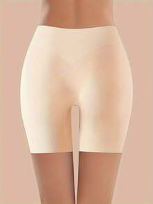 Women's High-Waisted Shorts With Tummy Control And Anti-Exposure Design (Sports Boxer Style) - Black Beige White - View 4