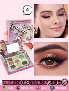 MISSLYN 1PC Cinnadream Eyes Eyeshadow Palette, Highly Pigmented, Blendable, Smooth Texture, Long-Lasting Eye Makeup Palette, Matte & Shimmer Finish, Daily Wear, Travel, Party & Y2K - #2 Cinnavibes - View 2