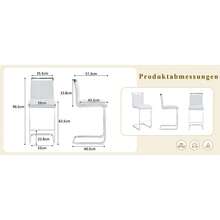 Juego de 2 taburetes de bar de estilo nórdico / Juego de 2 taburetes de bar de PU / Diseño único y construcción estable / Capacidad de carga de 120 kg / Adecuado para comedor, cocina y patio - Blanco + Plata - Ver 6