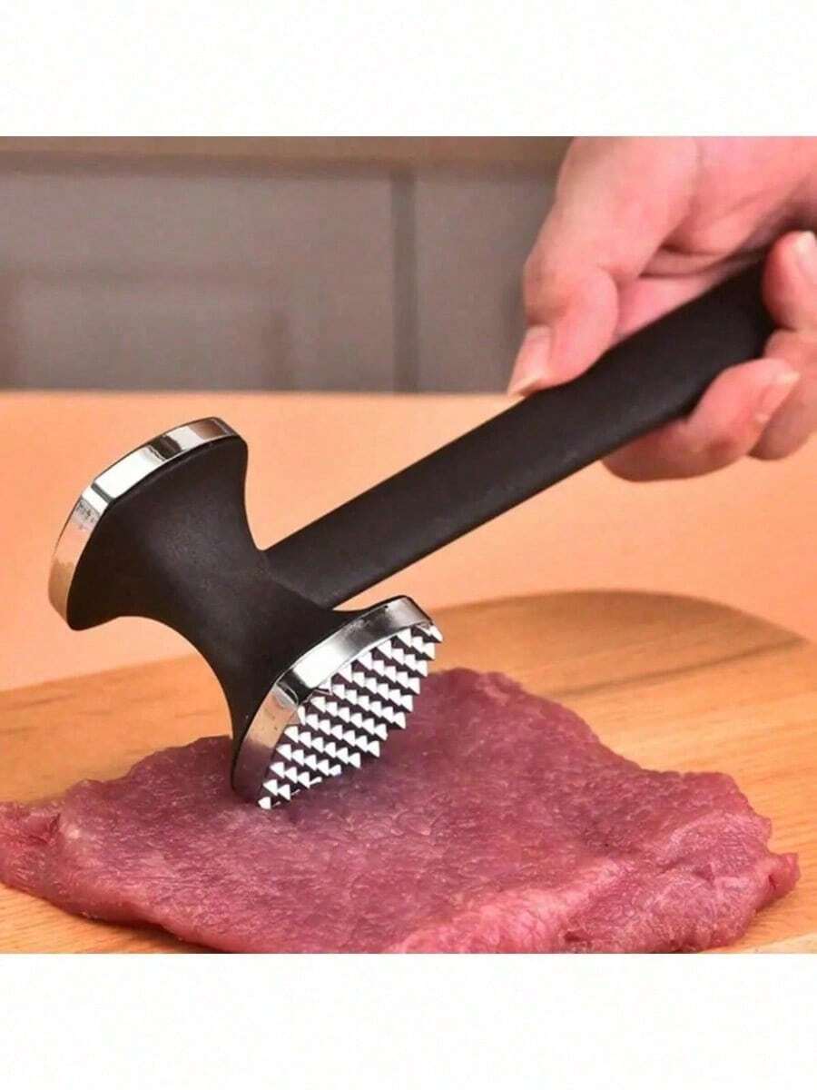1pc, Meat Tenderizer Hammer, Metal Meat Tenderizer, For Home Use, Meat Tenderizing Tool, Meat Pounder, Kitchen Supplies, Kitchen Gadget - Silver - View 1