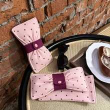 Bowknot Eyeglass Storage Bag, Snap Button Portable Eyeglass Pouch, Anti-Pressure Travel Fashion Glasses Storage Bag - Multicolor - View 10