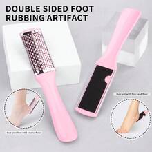 MONKIDS 2pcs Double-Sided Foot File Black And Pink, Professional Foot Care Tool Callus Remover Dead Skin File, Removes Dead Skin And Calluses, Double-Sided Coarse And Fine Grinding Surface For More Efficient Dead Skin Removal, Slightly Curved Shape, Better Fit To Foot Shape, Dry And Wet Use, Washable, Durable, Professional Foot Care Pedicure File, Suitable For Home And Travel - Multicolor - View 5