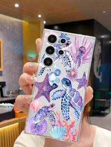 1件裝頂級紫色海星海龜水母軟質保護手機殼，相容於 Honor Galaxy A04e/12/A13/A14/A34/A50/A52/A53/A54/S21/S22/S23/S24/S25/S25Ultra/S25FE/S26/S26 PLUS/S26 ULTRA/S26 EDGE/ 6A/7A/8A/ 12T/13T/15T/15 TPRO，[國際版，非本地版] - 無色 - 查看 4