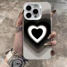 Heart-Shaped Shadow Case Suitable For Apple 15 Pro Max New Phone Case  16 Pro Premium 14 Pro 17 - 彩銀殼-綠色-愛心重影 - 查看 4