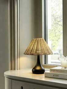 1pc Handmade Woven Table Lamp USB Powered, Artistic Southeast Asian Style Modern Ins Style Vintage Creative Premium Decor Night Light, Suitable For Bedroom, Desktop, Living Room - 手工檯燈 - 查看 9