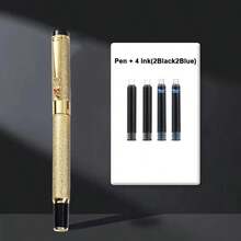 Stylish Dragon-Head Business Fountain Pen-Suitable For Calligraphy And Office Use; Matte Gold Finish;Smooth Writing; Suitable For Students And Office Use;Compatible With Replaceable Ink Cartridges; Designed For Professionals;A Premium Business Gift. - Fountain Pen - View 9
