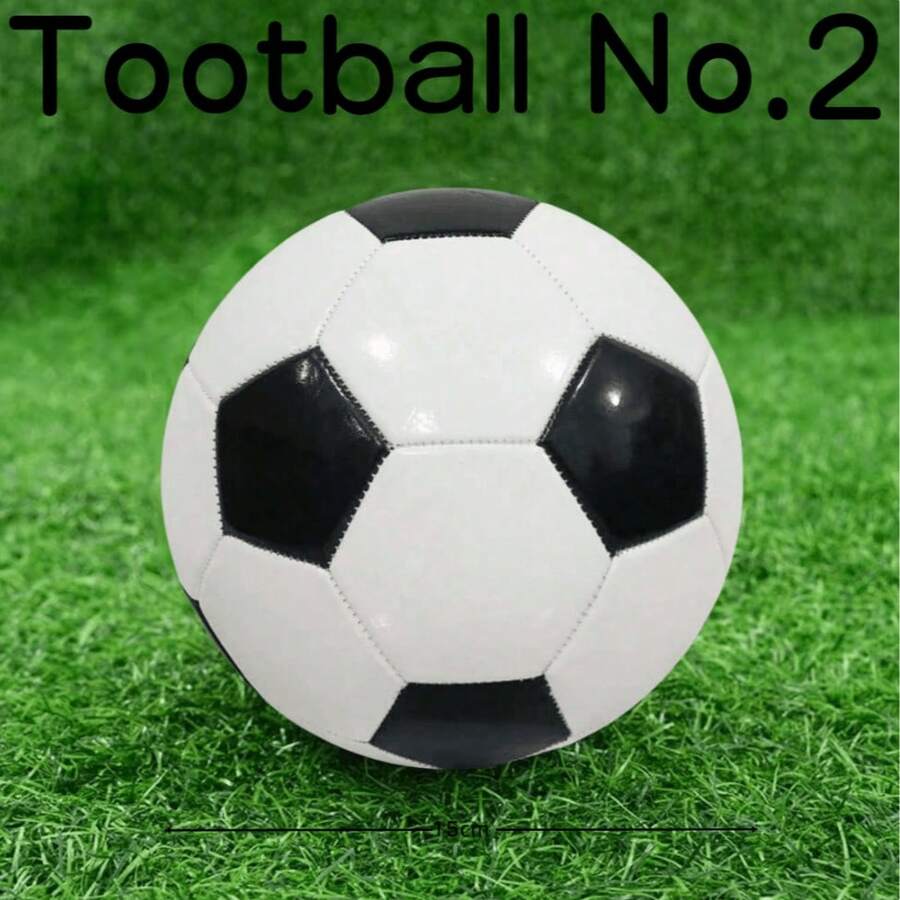 Size 2 Classic Black & White Block Football, Suitable For Students Outdoor Sports - White - View 1