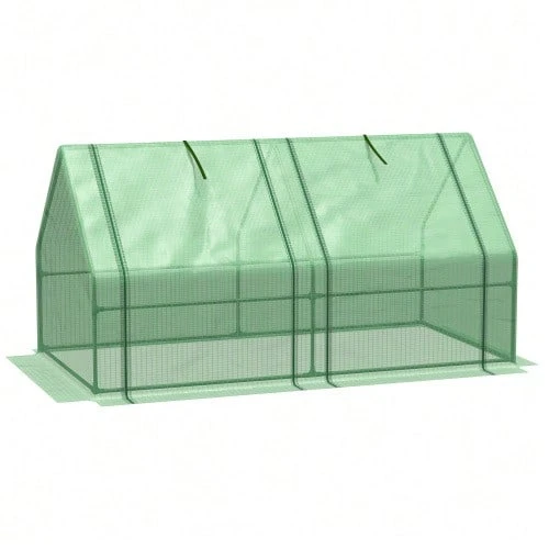 Outsunny 180x90x90cm Greenhouse For Tomatoes And Plants, Sturdy And Weatherproof Cold Frame, Green - Green - View 1