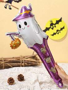 16 buah Balon Genggam Berbentuk Kartun Tema Halloween Ukuran 53cm, Desain Penyihir Kecil & Malaikat Maut - View 10