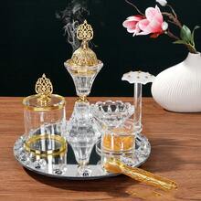 Juego de Quemador de Aromaterapia de Loto de Cristal de Diamante de Lujo - Hecho de Cristal Transparente Natural, Incrustado con Decoración Exquisita Chapada en Oro, con Vidrio Resistente al Calor Incorporado. Este Nuevo Modelo de Quemador de Aromaterapia 2026 Se Puede Usar con Velas. Múltiples Juegos Disponibles - Unitalla - Ver 2