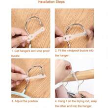 42pcs White Windproof Hanging Hooks Clothes Hanger Fixings, Colorful Anti-Slip Lock Clips For Clothes Rod, Prevent Items From Falling, Vibrant Colors, Strong Wind Resistance, Prevent Items From Being Blown Away Or Displaced - 42 Items - View 11