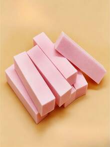 1pc Macaron Pink 4-Sided Nail Polishing Sponge Block, Long Fine Sponge Tofu Block, Colorful High-Foam 4-Sided Buffing Block, Nail Shaping Buffing Nail Surface Brightening Natural Nail Buffer - Multicolor - View 6