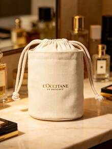 L'Occitane French Style Makeup Bag, Large Capacity Cosmetic Storage Bag, Smooth Zipper, Travel & Daily Use, LOCCITANE‑GIFT‑10 - Champagne - View 4