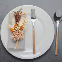 1/6 piezas Ramo de flores artificiales mini para boda, decoración de boda bohemia, boutonniere para hombres, centros de mesa, hierba de pampa para cumpleaños, pastel, fiesta, decoraciones navideñas - Y05 - Ver 4