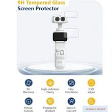 Juego de 4 piezas de protector de pantalla y lente para Insta360 Luna Ultra, incluye 2 protectores de lente + 2 protectores de pantalla, vidrio templado de dureza 9H, resistente a arañazos, sin burbujas, transparente de alta definición - Ver 8