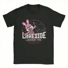 Playera Holgada Estampado Conejo Gatito Terror Manga Corta Casual Streetwear Estilo Japonés Kawaii Urbano Urbana Retro Aesthetic - Negro - Ver 1