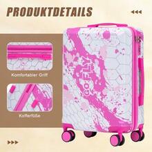 Custom PC Spinner Wheel Suitcase, Hand Luggage Suitcase, With Printed Pattern And Combination Lock - 粉色 - 查看 7