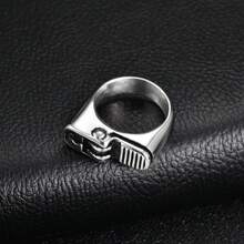 1件復古不鏽鋼鑄造男士戒指，銀色，珠寶飾品 - 1149 - 查看 8