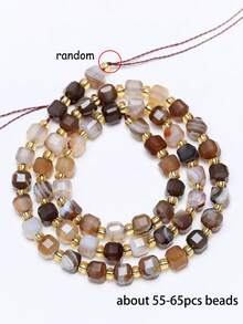 Natural Stone Colorful Faceted Square Beads, Faceted Square Loose Spaced Beads For Jewelry Making Diy Unique Bracelets, Necklaces, Earrings Crafts - Multicolor - View 37
