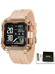 SMAEL 1pc Square Dial Digital Watch For Men And Women Student Casual Fashion Stopwatch Alarm Sports Wrist Watch - one-size - View 16
