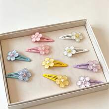 5pcs Cute Sweet Cherry Blossom Hair Clips For Women, Bangs Clips, Hair Accessories, Hairpins, Headwear (Cardboard Not Included) - Yellow - View 9